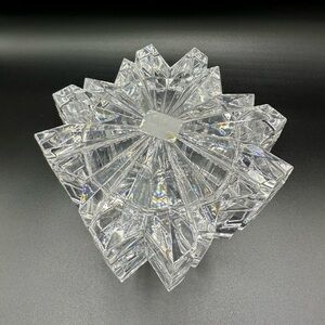 Vtg Mikasa Snowflake Candy Dish Trinket Box with Lid Crystal Austria